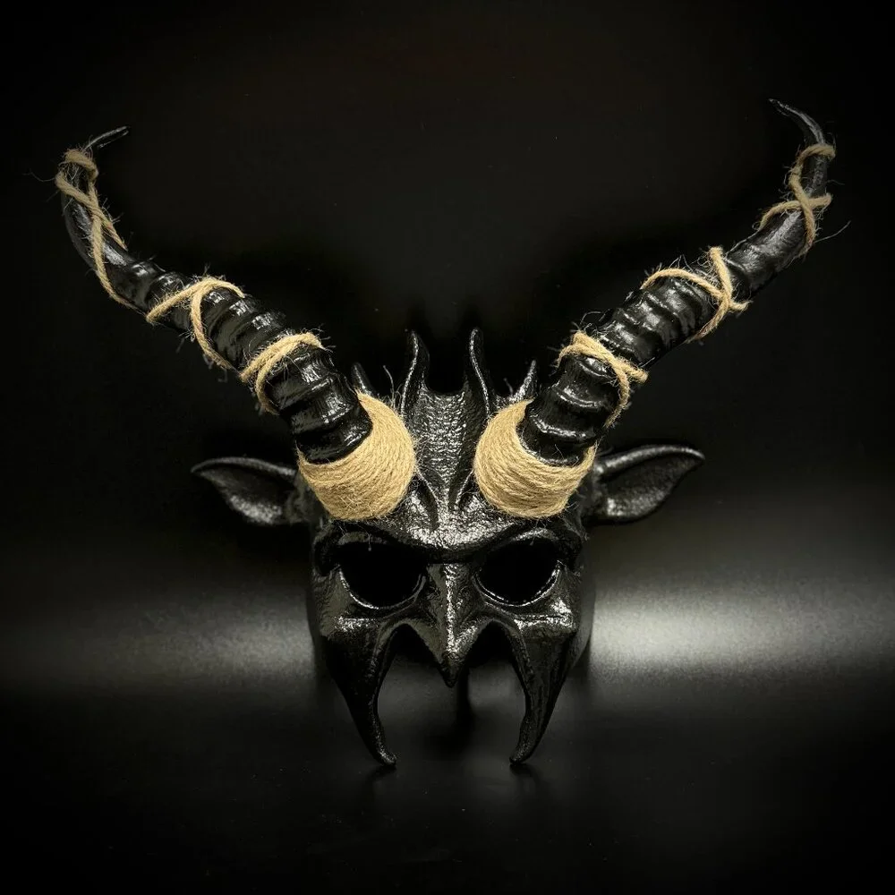 Krampus Ram Goat Demon with Horns Devil Halloween Masquerade Masks Party